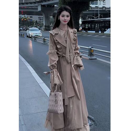 韩系风衣裙轻奢女装高级
