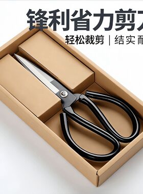 德国进口不锈钢剪刀家用菜刀多功能剪子黑色尖头剪纸居家裁缝手工