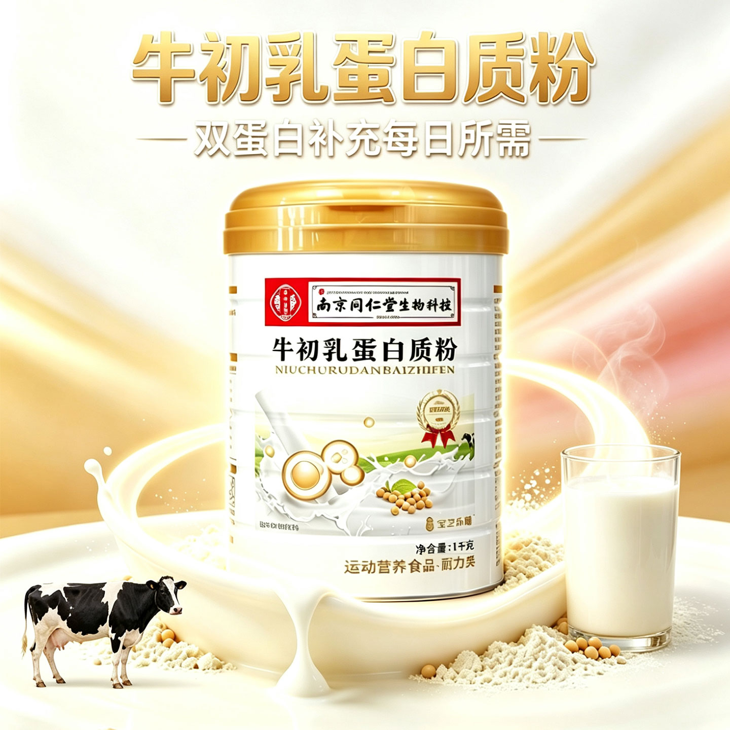 同仁堂牛初乳蛋白质粉中老年营养品成人乳清蛋白粉双蛋白正品1kg图片