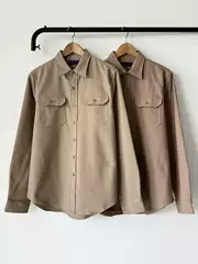 Rl Purple Label Long-Sleeved Shirt Men's Pointed Collar Classic Old Money Style Loose Shirt Jacket