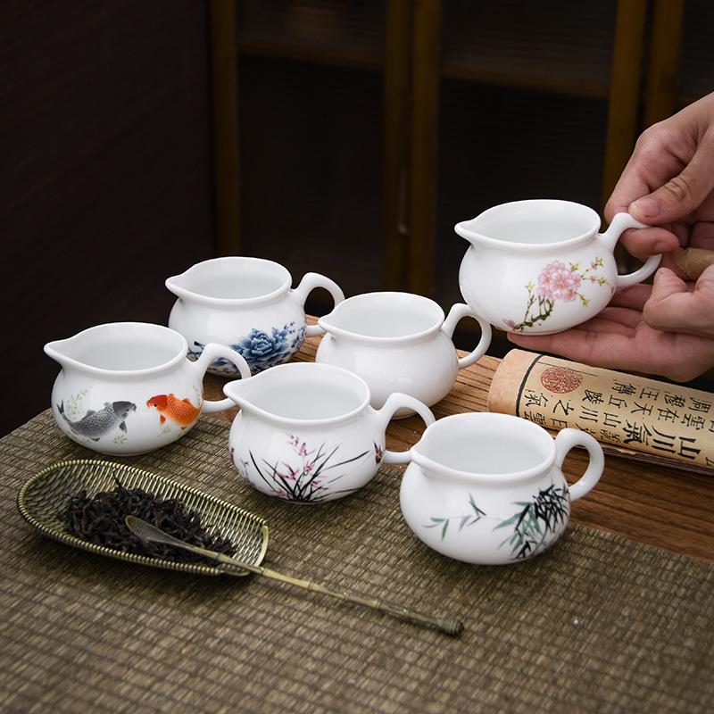 陶瓷公道杯白瓷长嘴功夫茶 茶具配件小公杯倒茶杯奶壶茶海家用