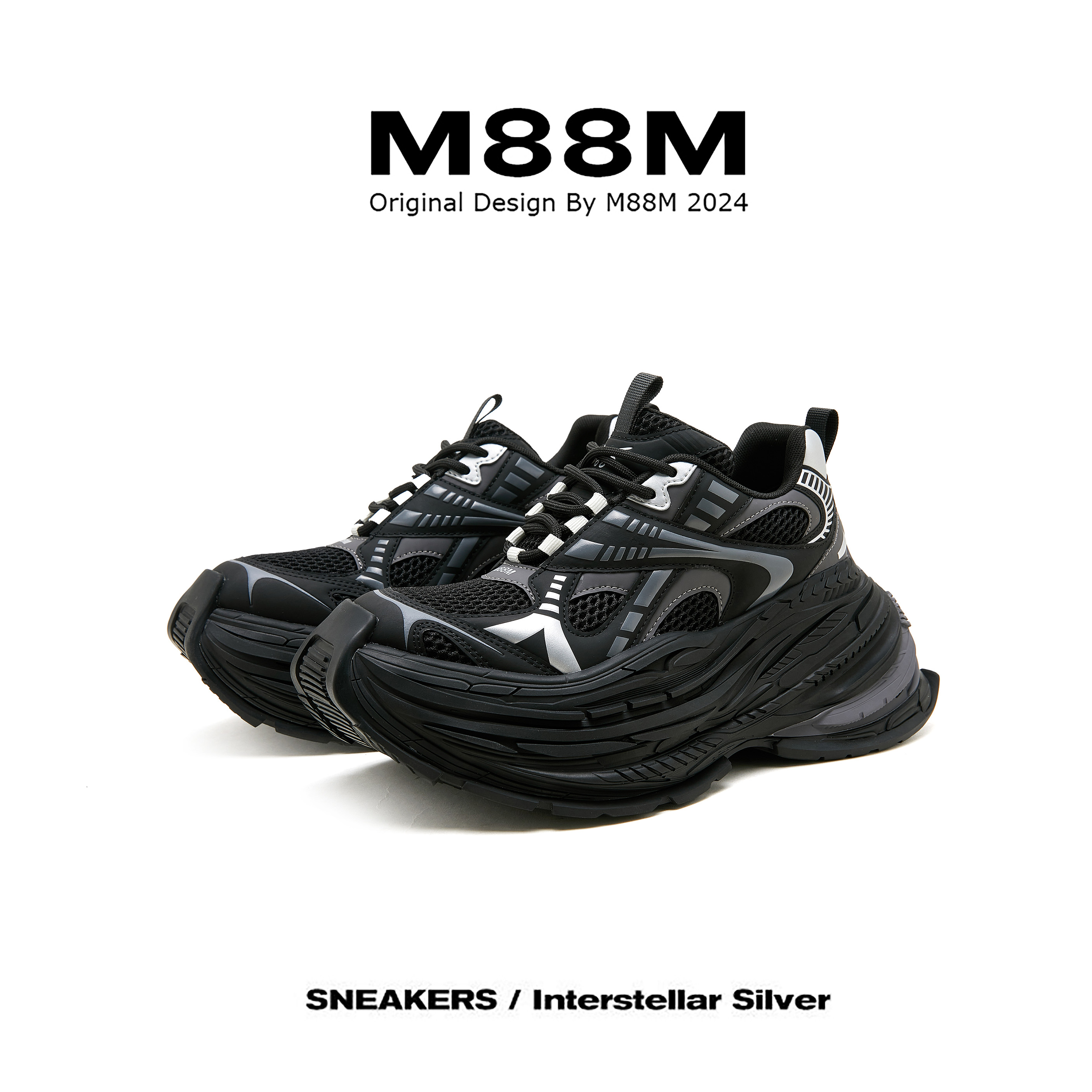 M88M韩版百搭厚底增高老爹鞋