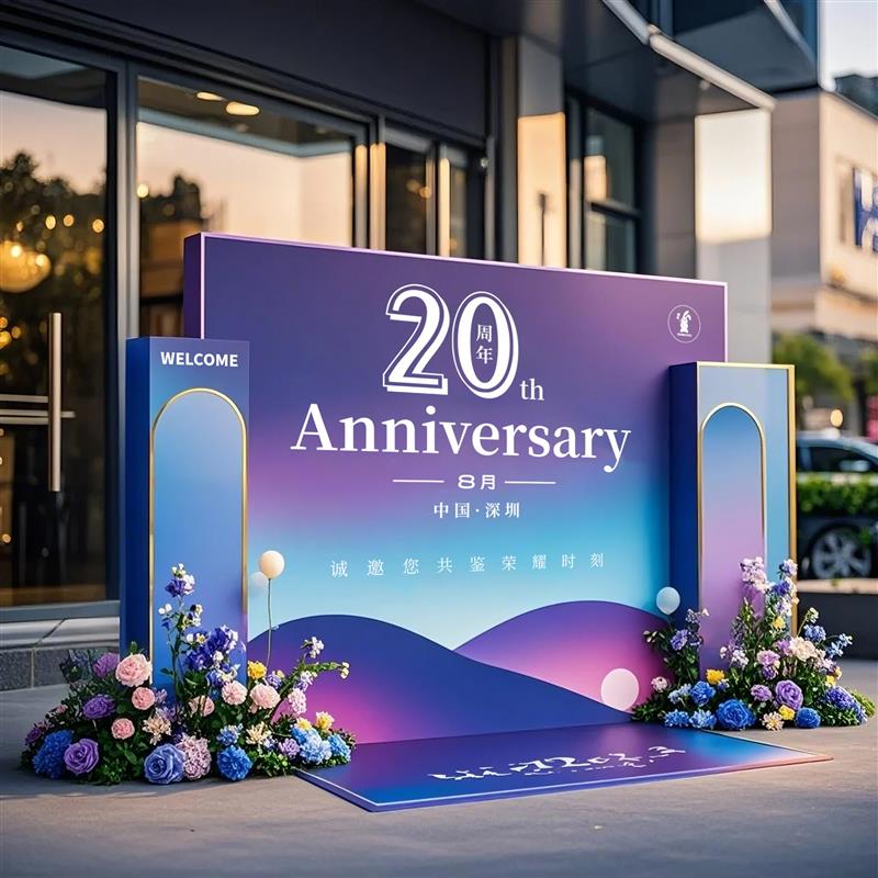 美容院周年庆签到墙定制