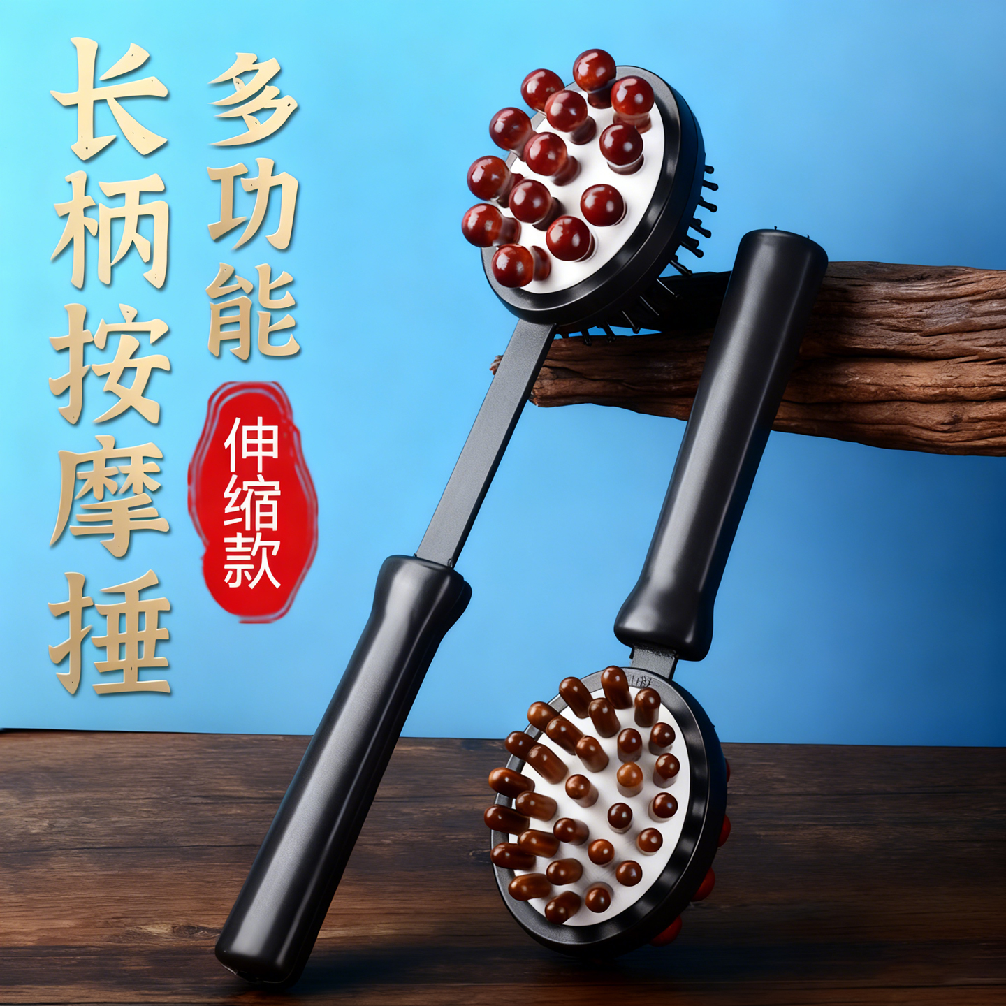 捶背神器敲打按摩锤经络按摩棒手持式锤子拍打颈肩后背锤肩多功能