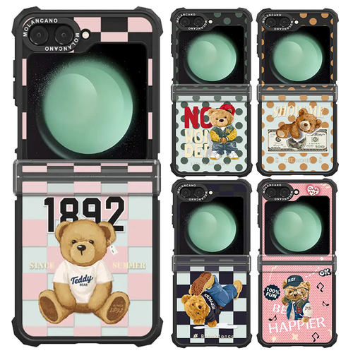 韩国molancano三星折叠磁吸手机壳萌熊适用Galaxy Z Flip6透明防摔7保护壳5保护套4卡通可爱情侣壳蒙克小狗