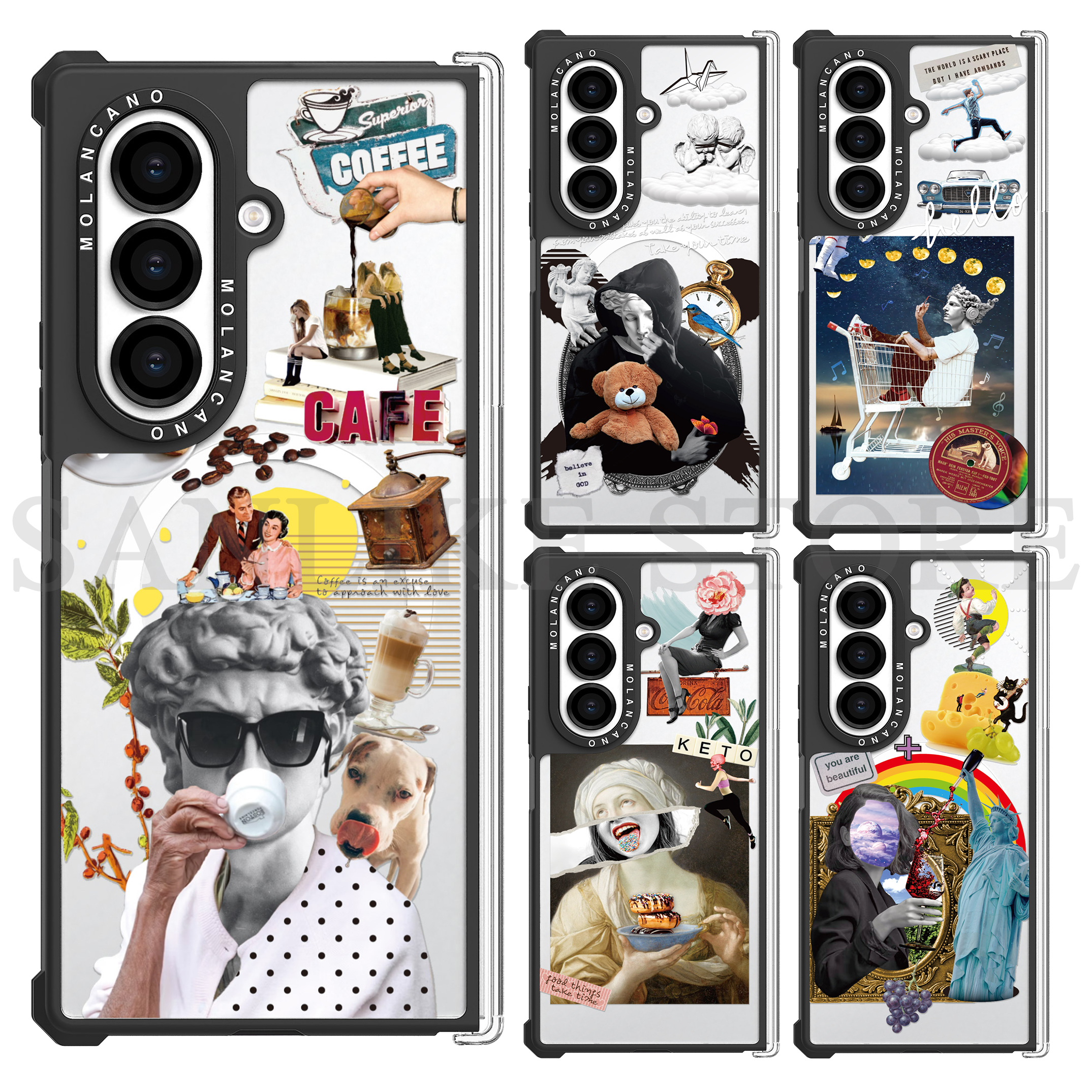 韩国MOLANCANO三星Galaxy Z Fold7手机壳折叠屏中轴铰链保护套带磁吸艺术画系列透明轻薄防摔外壳创意设计