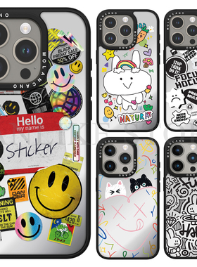 韩国MOLAN CANO新款网红苹果手机壳磁吸镜面创意笑脸防摔适用iphone17promax保护套16pro卡通可爱兔子15高级