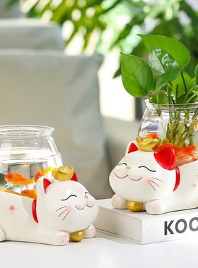 桌面款新居新年摆件收纳乔迁摆件零食招财猫装饰玄关装饰客厅守护