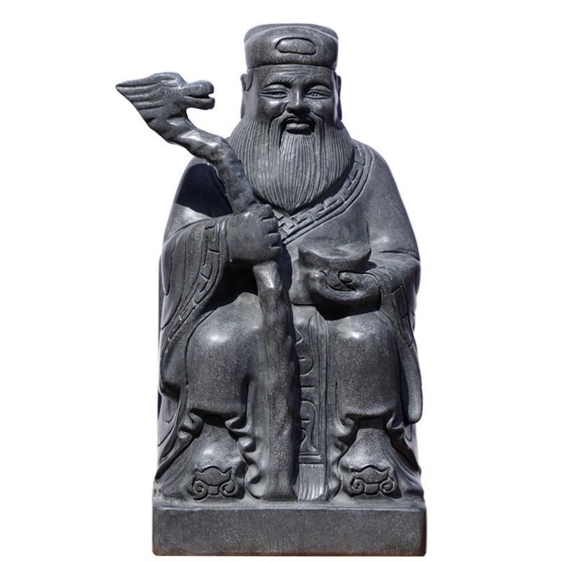 土地婆石雕福德正神土地爷安土青石摆件土地婆雕刻土地公神像原石