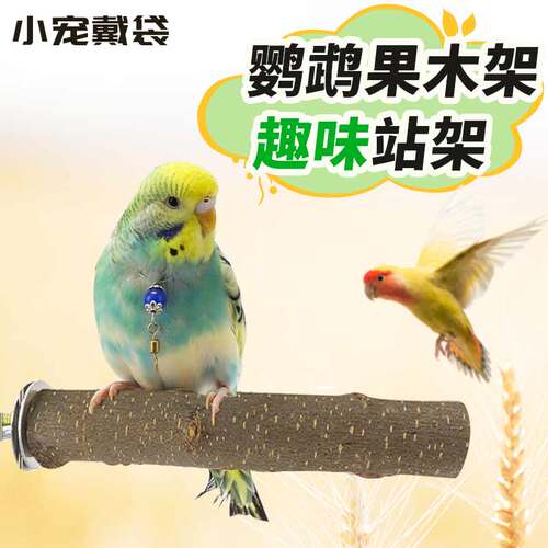 鹦鹉站架站棍磨爪磨牙棒