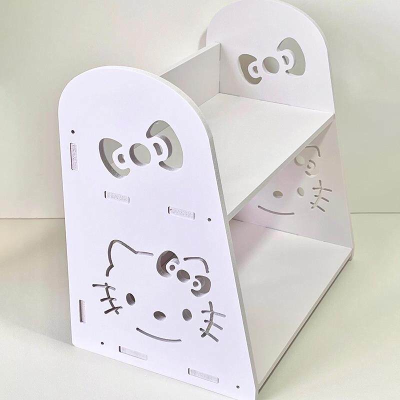 hellokitty桌面收纳置物架办公室整理架子多层书架可爱凯蒂猫ins