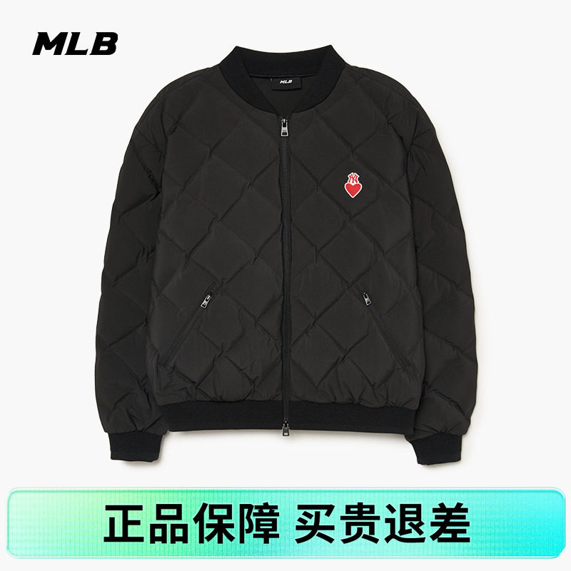 刺绣短款羽绒服MLB时尚立领
