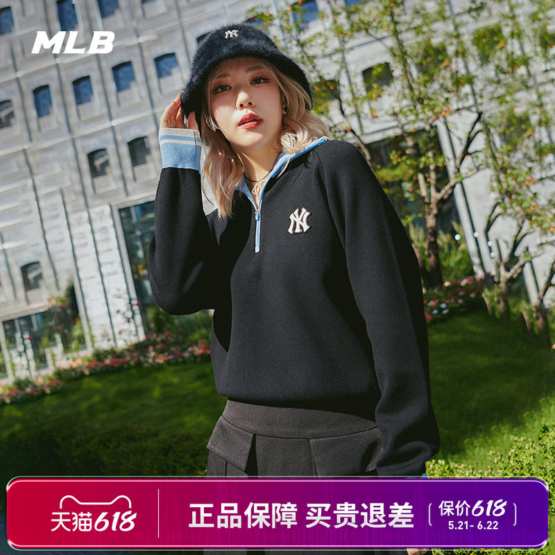 MLB官方正品 针织衫男女潮流套头休闲百搭保暖外套秋冬3FKPV0134