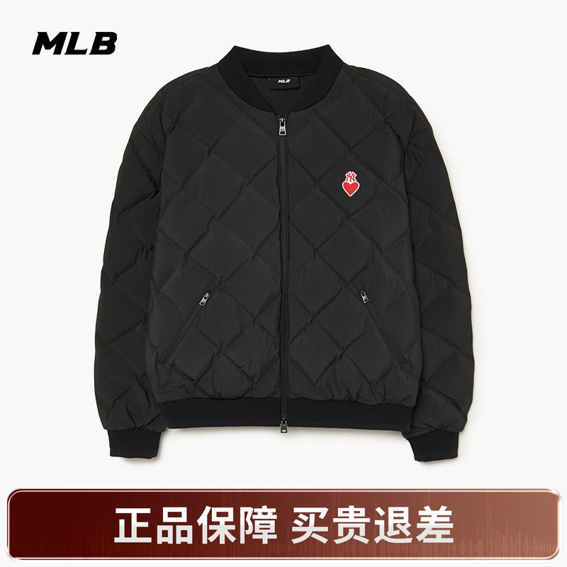 刺绣短款羽绒服MLB时尚立领