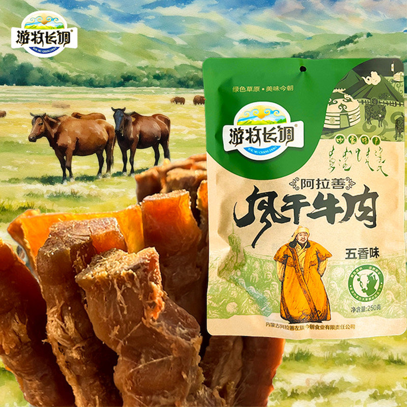 游牧长调风干牛肉干正宗内蒙古特产手撕风干牛肉干袋装250g