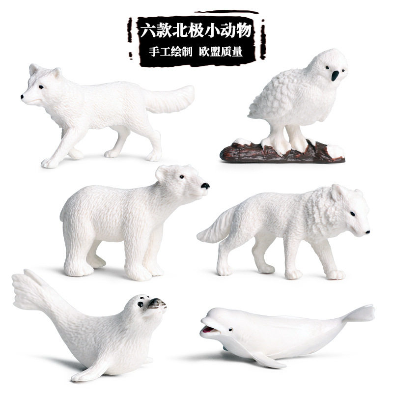 儿童认知仿真北极熊白狐海豹白鲸