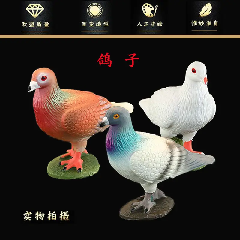 实心仿真动物模型套装玩具鸽子