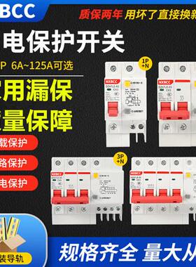 厂家促销漏电开关DZ47LE2P63A空气开关带漏电保护器100断路器总闸