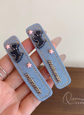 韩系蓝色可爱发夹2025新款发饰时尚百搭BB夹高级感碎发夹侧边夹