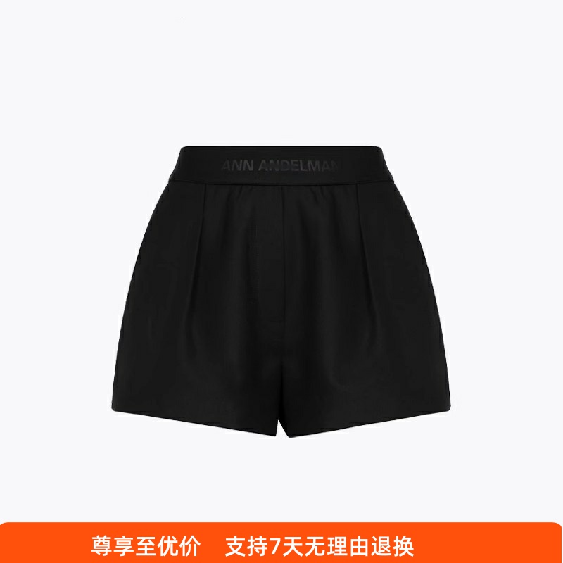 RDF家【明星同款】黑色织带短西裤logo腰头短裤