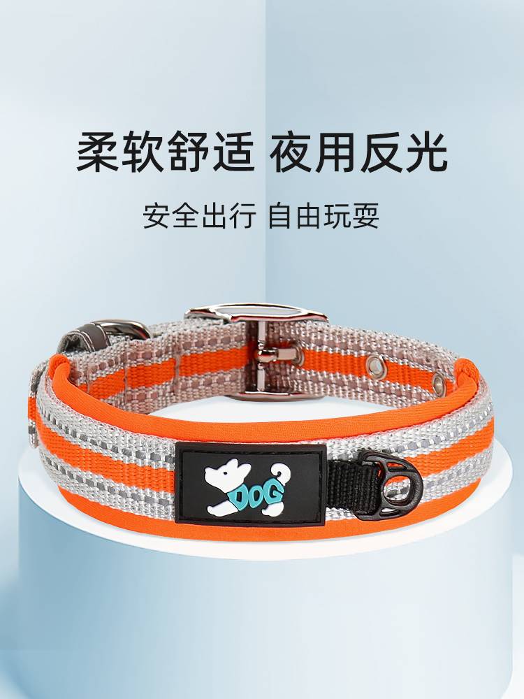 小狗项圈幼犬狗狗中小型犬反光狗脖圈防脱遛狗绳子牵引颈圈宠物狗