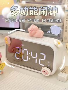 儿童闹钟新款学生专用起床神器高颜值女孩初中生智能电子摆时钟
