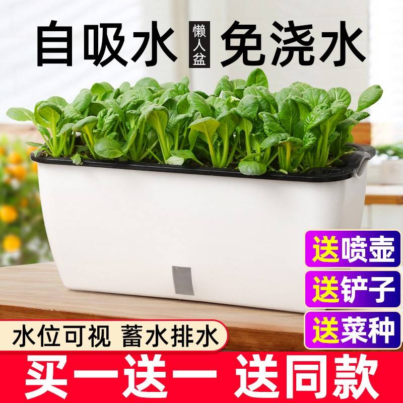 绿箩盆自吸水花盆种菜神器栽蔬菜种植箱家庭阳台塑料自懒人长方形