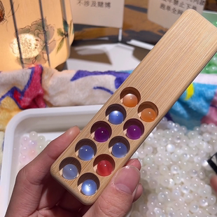 数珠子挖珠子神器10孔竹制数珠板计数板挖挖乐直播道具对对碰数球