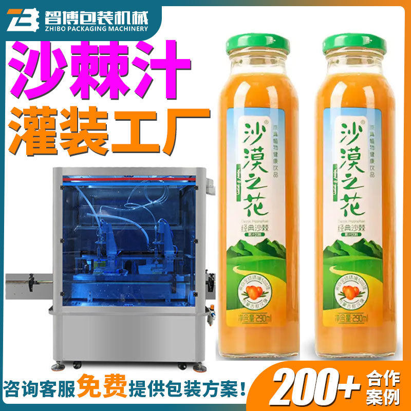 三合一液体果汁灌装机生产线 全自动瓶装饮品沙棘汁蓝莓汁灌装机