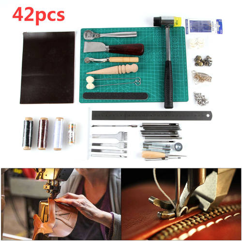 厂家直销DIY皮革工具手艺套装手缝菱斩工艺42Pcs打孔家用