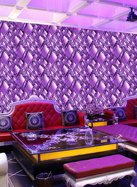 3D仿真钻石紫色KTV墙纸酒店走廊吊顶包厢娱乐场所酒吧背景壁纸
