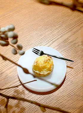 tea stone亚克力甜品托盘 下午茶圆形点心盘子 面包收纳展示 定制