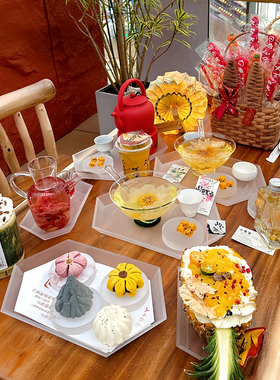 新款tea stone茶盘新中式茶馆亚克力下午茶点心盘透明冰茶托盘