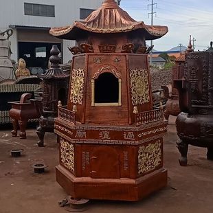 香炉祠堂寺院插香土地庙化宝炉大型户外地藏庙四八龙柱鼎