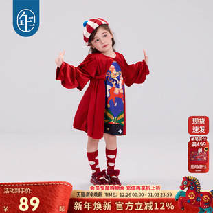 年衣童装长袖连衣裙女童秋冬新款儿童公主裙重工A字裙礼服表演服