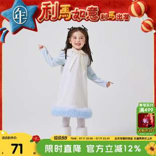 年衣童装背心连衣裙冬季新款中式背心裙加厚宝宝新年拜年服旗袍