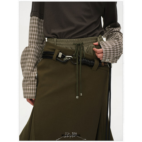 BALIANG「捌樑」缆'rope' 皮绳手工串珠腰饰金属装饰腰链腰带