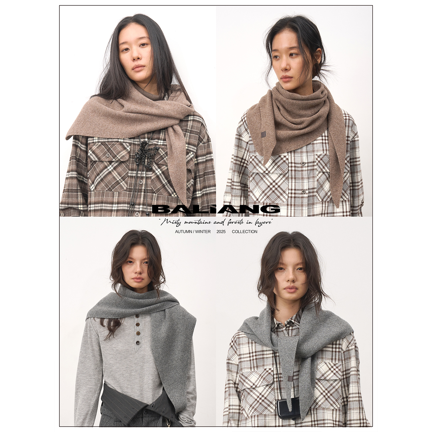 BALIANG「捌樑」 迤'wind' 软糯澳洲羊毛混纺宽三角领巾披肩围巾