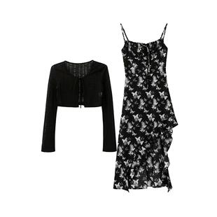 罩衫 TEEINXX碎蝴蝶花长袖 暗夜蝴蝶 外套连衣裙NZ092 露露酱