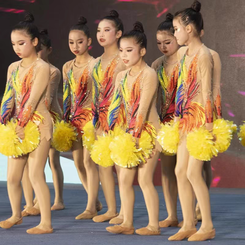 儿童花球啦啦队服女专业定制啦啦操比赛表演服装成人艺术健美操服