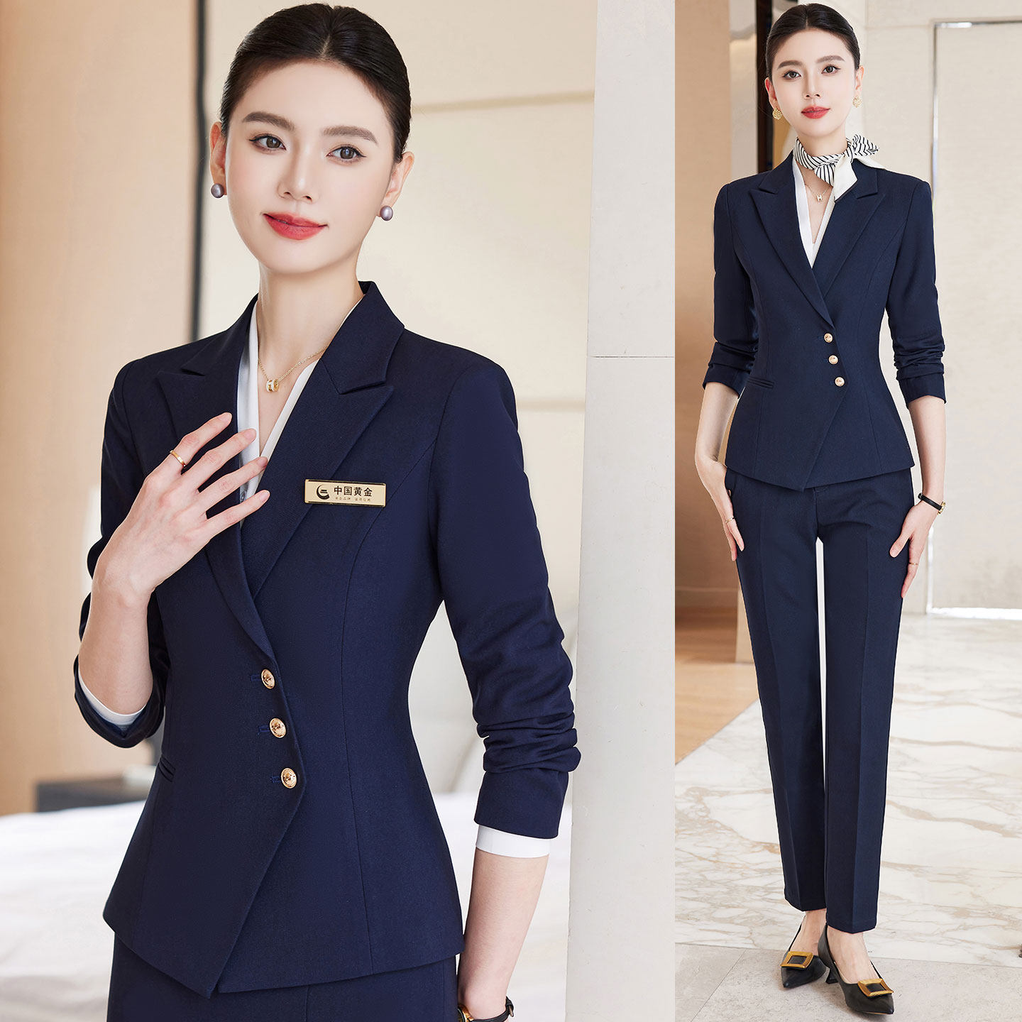 职业装西装套装女2025秋酒店前台接待经理正装店长客服工装工作服