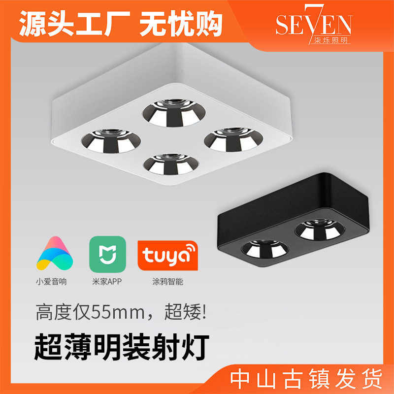 超薄方形明装射灯防眩米家涂鸦智能斗胆灯客厅玄关卧室吸顶斗胆灯怎么看?