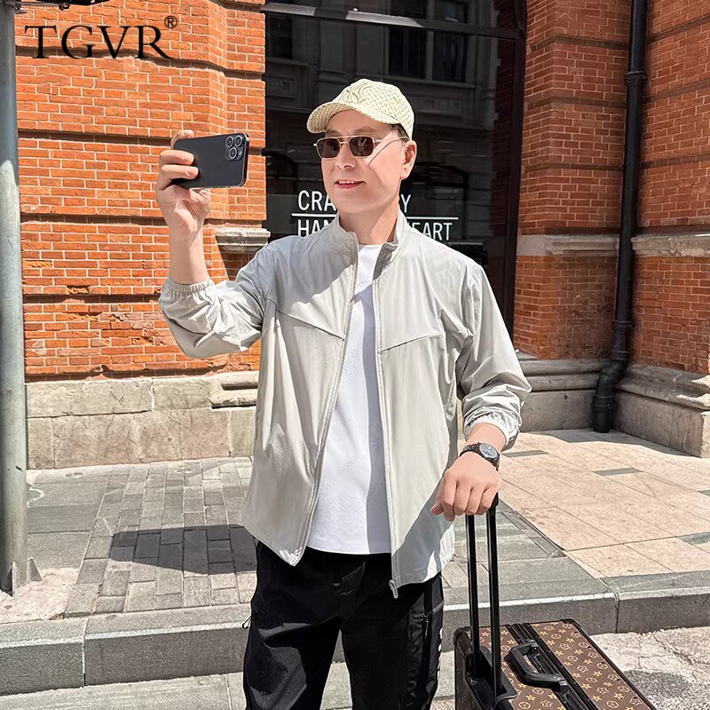 爸爸夏装防晒衣中年男士轻薄款外套中老年夏季冰丝凉感户外防晒服