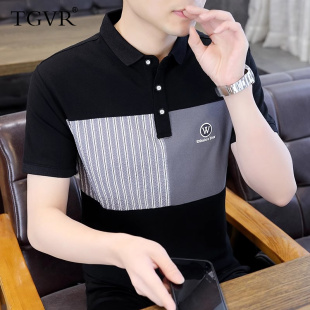 透气凉感时尚 翻领休闲纯色薄款 修身 POLO衫 t恤男2025夏季 短袖 新款