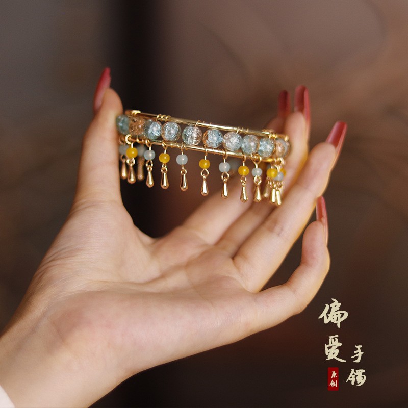小红书同款敦煌飞天流苏手镯