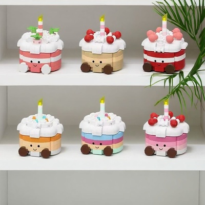 拼装玩具积木生日小蛋糕甜品食物