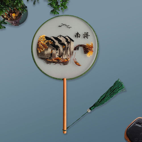 双面刺绣扇宫廷扇团扇中国风扇子