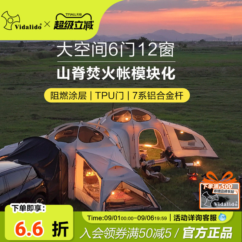 维达利多六角焚火帐7系铝合金杆图片
