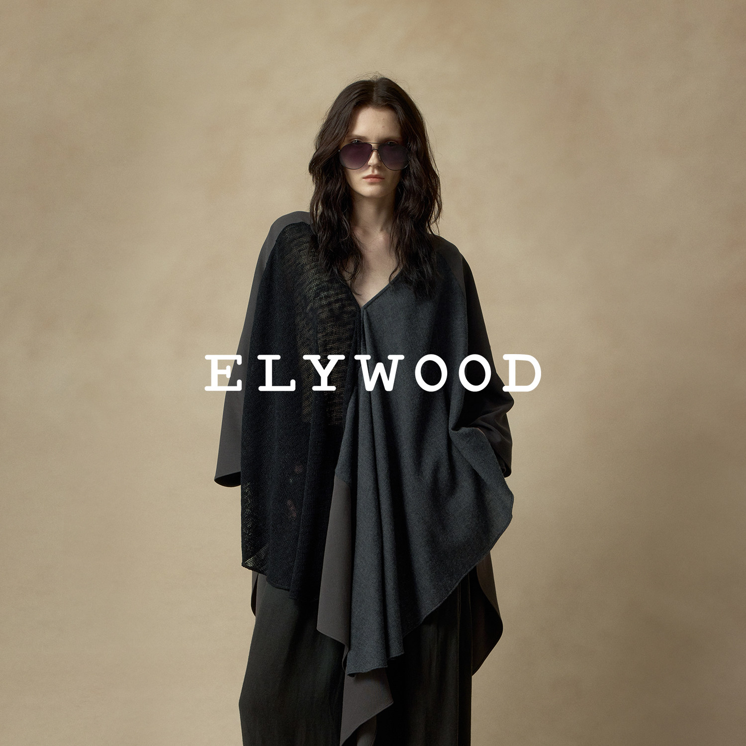 Elywood撞色拼接长袍复古慵懒感宽松长外套原创小众设计26春新款