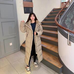 极寒90白鸭绒羽绒服女冬季新款超长过膝加厚长款东北保暖防寒服